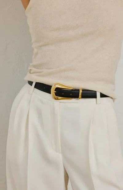 Aureum No. 17 Suede Belt In Black