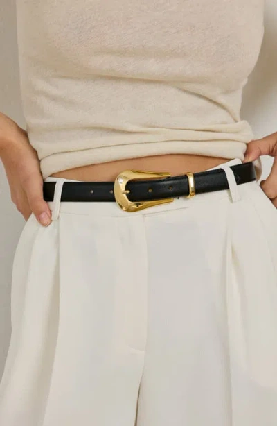 Aureum No. 17 Suede Belt In Black