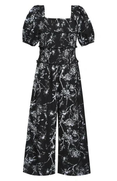 Truly Me Kids' Print Jumpsuit In Black