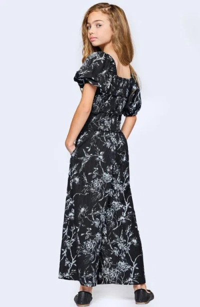 Truly Me Kids' Print Jumpsuit In Black