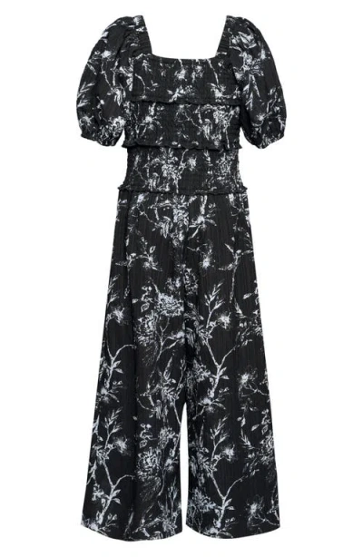 Truly Me Kids' Print Jumpsuit In Black
