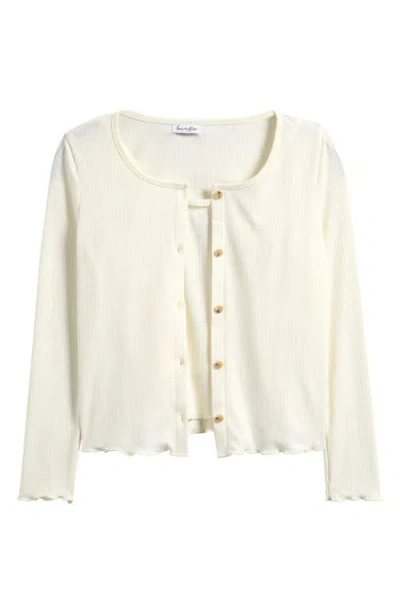 Love, Fire Kids' Tank & Cardigan Set In White