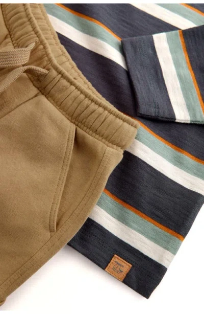 Next Kids' Stripe Crewneck Shirt & Sweatpants Set In Multi