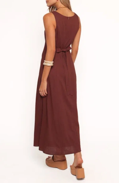 Petal And Pup Petal & Pup Tatum Sleeveless Linen Blend Maxi Dress In Brown
