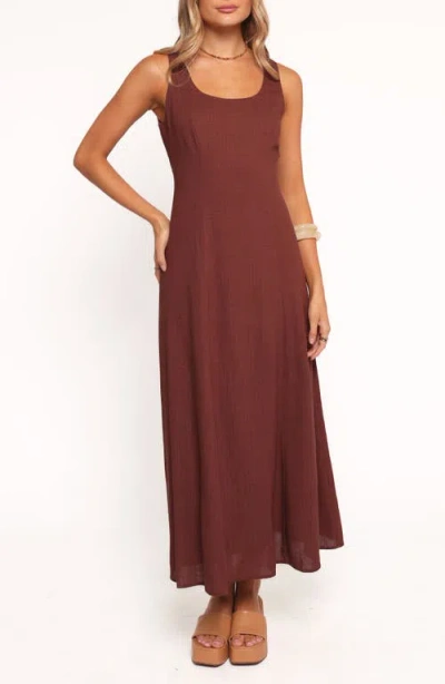 Petal And Pup Petal & Pup Tatum Sleeveless Linen Blend Maxi Dress In Brown