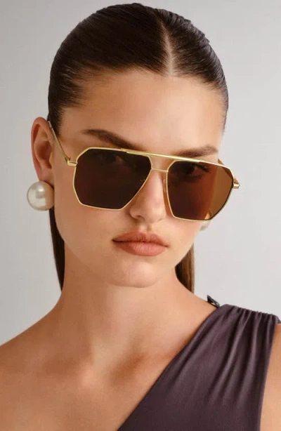 Aire Asteroide 60mm Square Sunglasses In Gold