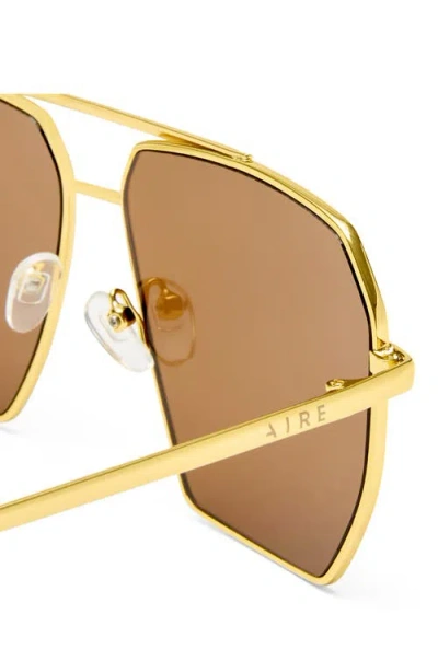 Aire Asteroide 60mm Square Sunglasses In Gold