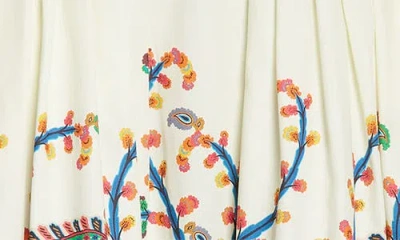 Etro Floral Paisley Pleated Cotton Voile Midi Skirt In Multi