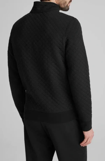 Tommy John Quilted Quarter Zip Top In Black