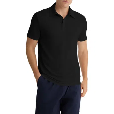 Tommy John Modal Blend Piqué Polo In Black