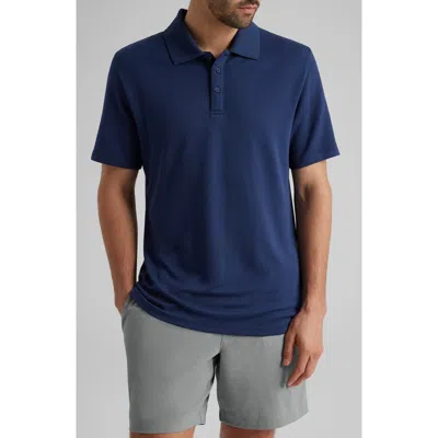 Tommy John Modal Blend Piqué Polo In Blue
