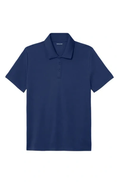 Tommy John Modal Blend Piqué Polo In Blue