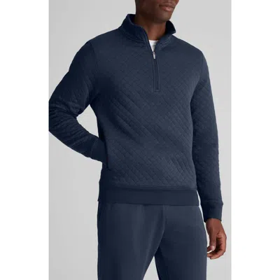 Tommy John Quilted Quarter Zip Top In Blue