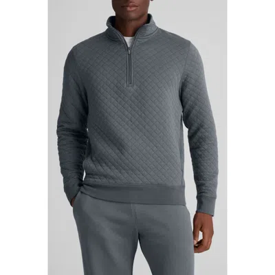 Tommy John Quilted Quarter Zip Top In Gray