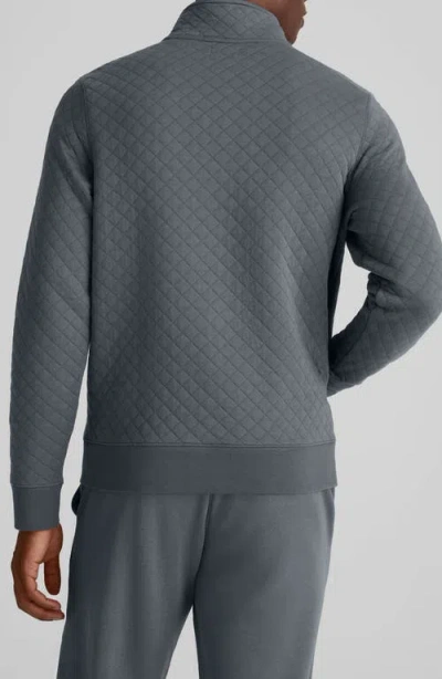Tommy John Quilted Quarter Zip Top In Gray