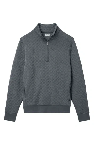 Tommy John Quilted Quarter Zip Top In Gray