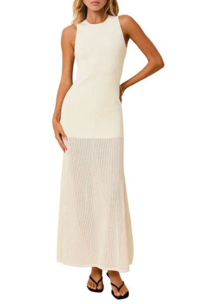 Solid & Striped The Lucerne Sleeveless Maxi Sweater Dress In Neutral