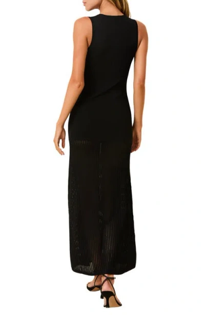 Solid & Striped Lucerne Sleeveless Mixed Media Maxi Dress In Black