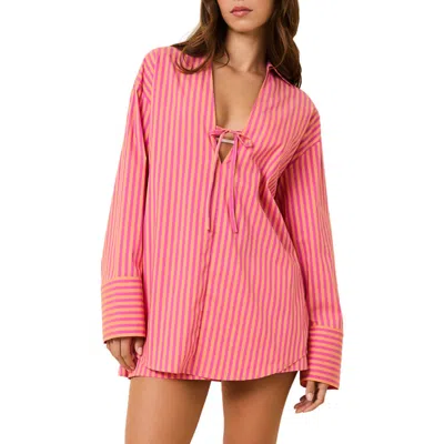 Solid & Striped The Livia Stripe Tunic Dress In Pink