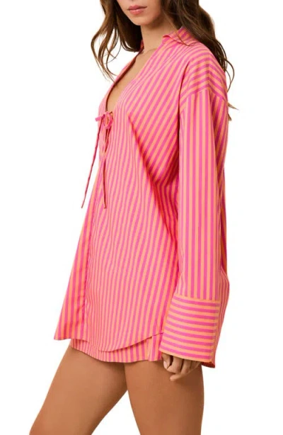 Solid & Striped The Livia Stripe Tunic Dress In Pink