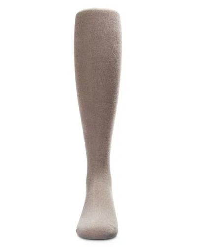 Memoi Soft Pima Cotton Opaque Tights In Brown