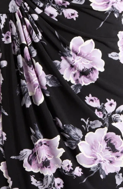 Connected Apparel Mock Wrap Dress In Multi