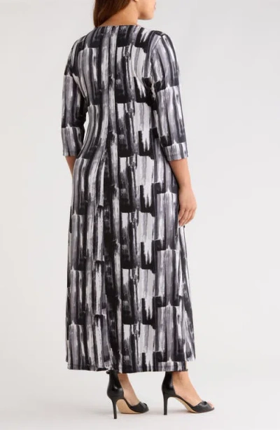 Vikki Vi Wrap Front Knit Maxi Dress In Multi