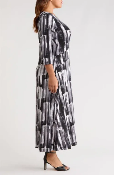 Vikki Vi Wrap Front Knit Maxi Dress In Multi