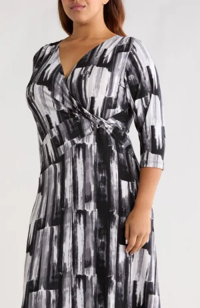 Vikki Vi Wrap Front Knit Maxi Dress In Multi