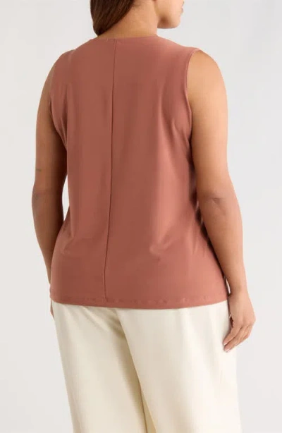 Vikki Vi Scoop Neck Tank In Brown