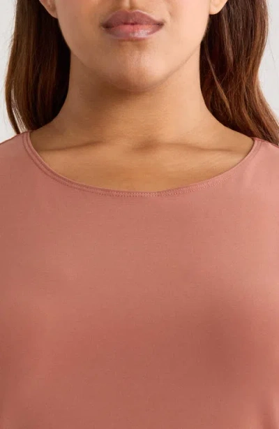 Vikki Vi Scoop Neck Tank In Brown