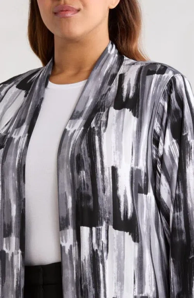 Vikki Vi Brushstroke Print Duster In Black