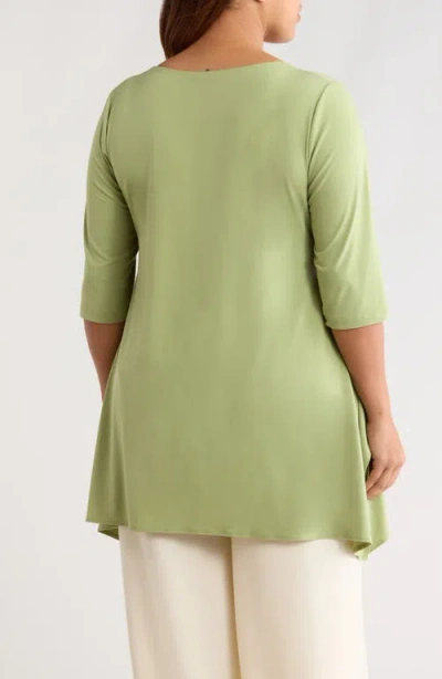 Vikki Vi Handkerchief Hem Tunic Top In Green