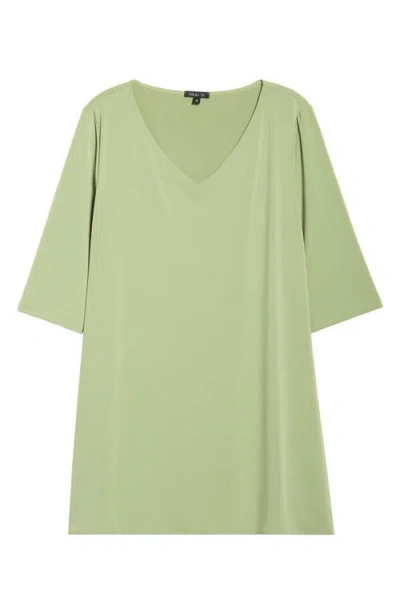 Vikki Vi Handkerchief Hem Tunic Top In Green