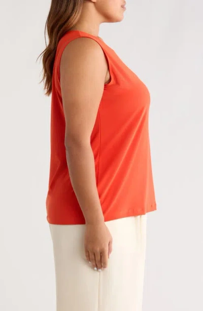 Vikki Vi Scoop Neck Tank In Orange