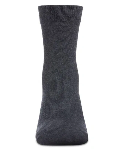 Memoi Kids' Basic Cotton Blend Crew Socks In Black
