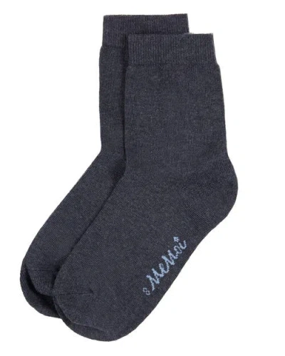 Memoi Kids' Basic Cotton Blend Crew Socks In Black