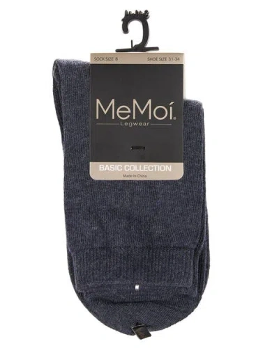 Memoi Kids' Basic Cotton Blend Crew Socks In Black
