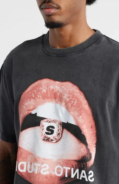 Santo Studio Cube Drappo Graphic T-shirt In Black