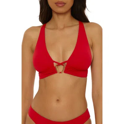 Becca Riviera Halter Bikini Top In Red