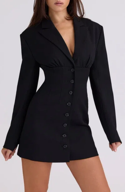 House Of Cb Georgia Mini Jacket Dress In Black