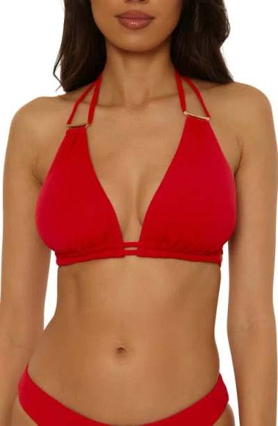 Becca Riviera Triangle Bikini Top In Red