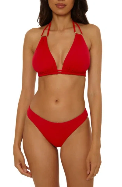 Becca Riviera Triangle Bikini Top In Red