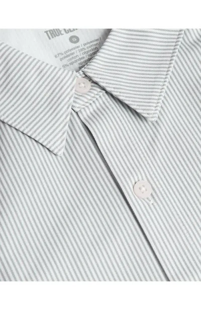 True Classic Stripe Stretch Oxford Performance Button-up Shirt In Blue