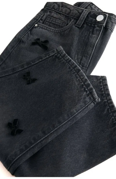Next Kids' Bow Applique Jeans In Black