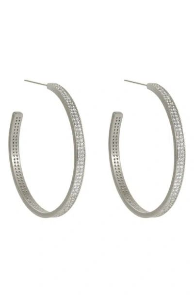 Dean Davidson Petite Pavé Midi Hoop Earrings In Metallic