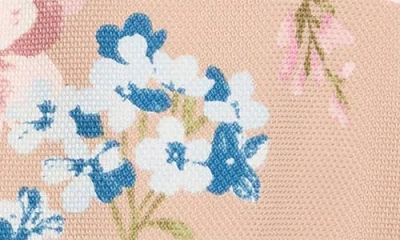 Tahari Asl Floral Belted Pleat Neck Dress In Multi