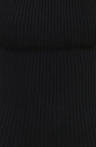 House Of Cb Dina Backless Rib Turtleneck Sweater In Black