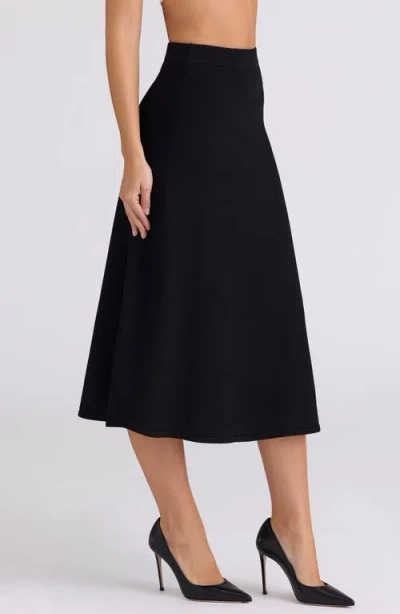 House Of Cb Asti A-line Sweater Midi Skirt In Black