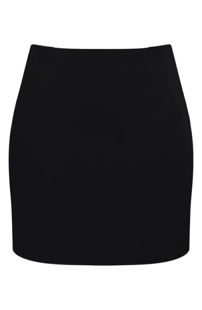 House Of Cb Roda Tailored Crepe Miniskirt In Black